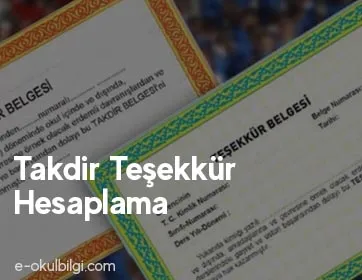 Takdir Teşekkür Hesaplama