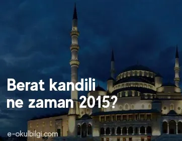 Berat kandili ne zaman 2015?