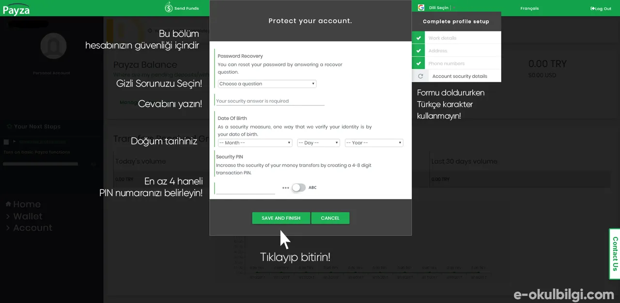 Payza hesaba telefon ekleme